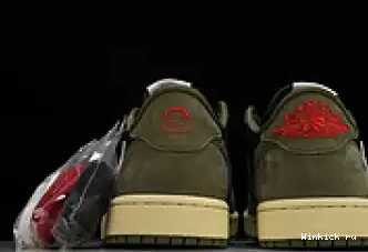 Low Travis Jordan OLIVE OG Scott BLACK Air 1 x 0624